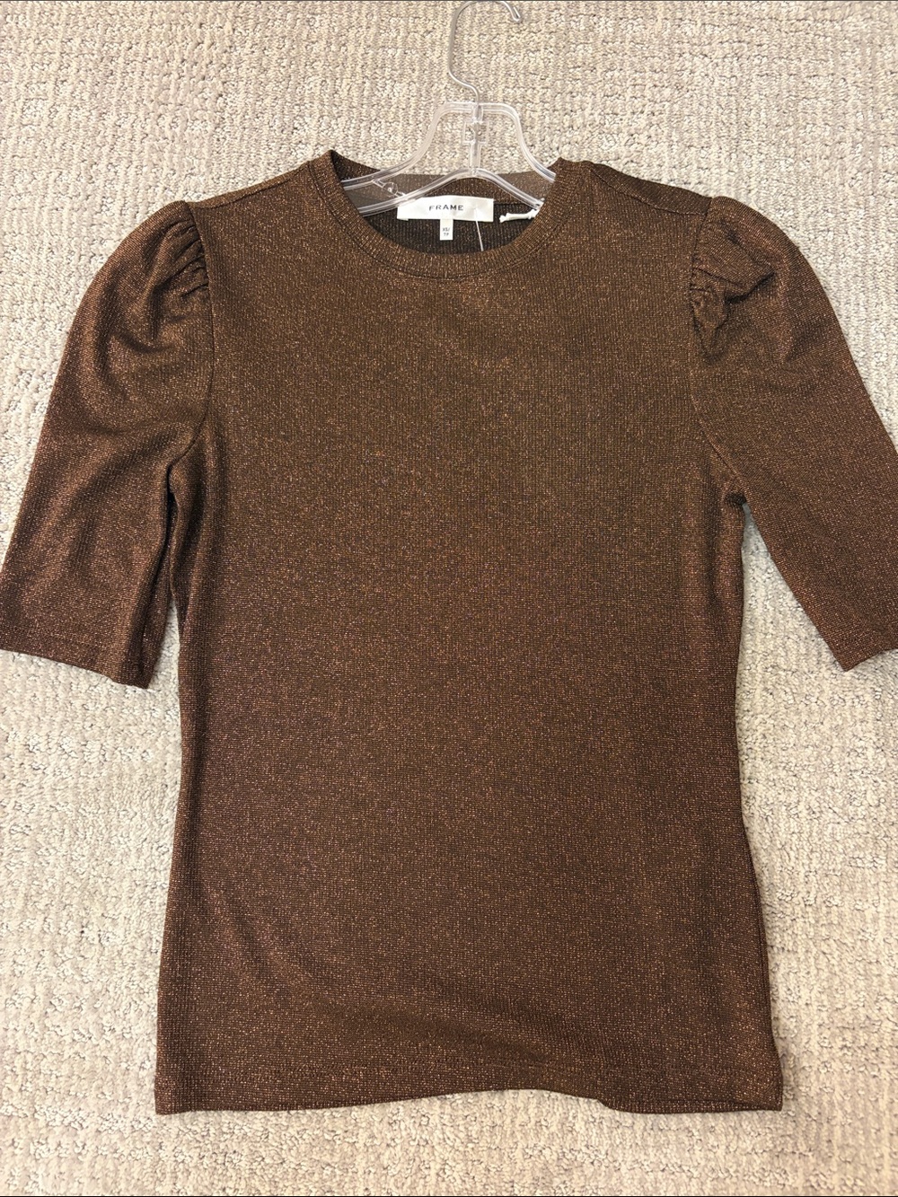 Frame Bronze Puff-Sleeve Tee
